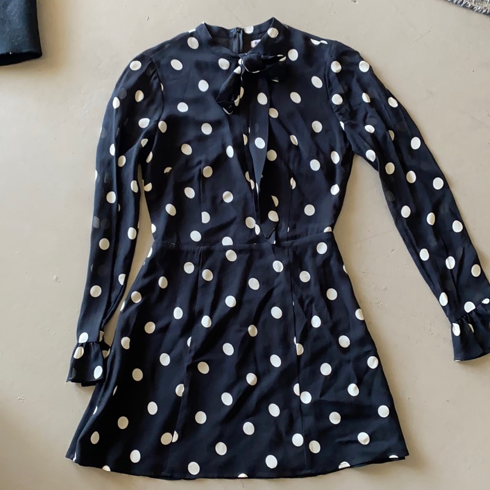REFORMATION MINI POLKA DOT DRESS